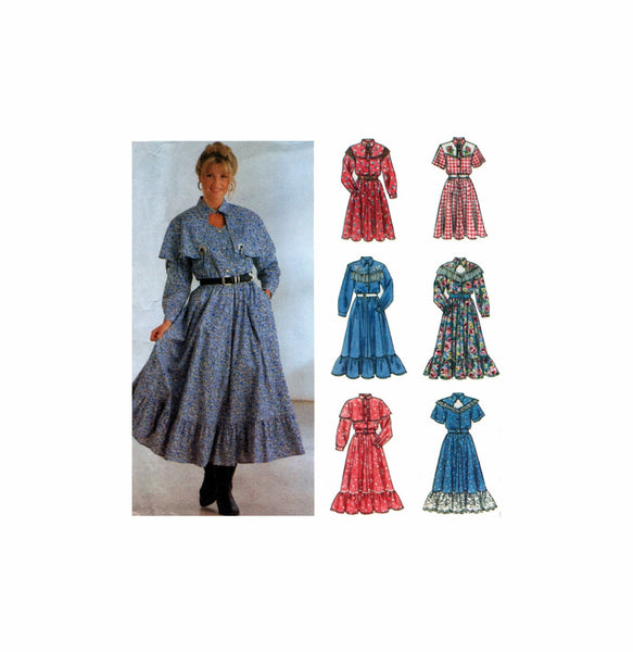Simplicity 8729 Western Style Dress in Two Lengths, Uncut, Factory Folded, Sewing Pattern Size 8-14
