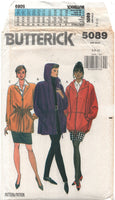 Butterick 5089 Loose Fitting Drawstring Waist Jacket with or without Hood, Uncut, Factory Folded, Sewing Pattern Size 6-10