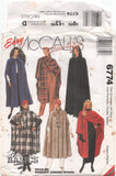 McCall's 6774 Cape in Two Lengths with or without Hood, Uncut, Factory Folded, Sewing Pattern Multi Size 6-20