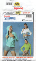 Burda 8042 Hoodie in Cropped or Regular Length, Uncut, Factory Folded, Sewing Pattern Multi Size 6-18