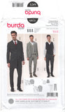 Burda 6871 Men's Suit and Vest, Uncut, Factory Folded, Sewing Pattern Multi Size 34-50