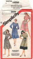 Simplicity 5959 Dress with Flared Skirt, Square Neckline and Sleeve Variations, Uncut, Factory Folded, Sewing Pattern Size 10-14