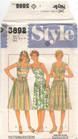 Style 3892 Drop Waist Sundress with Optional Skirt Ruffle, Uncut, Factory Folded, Sewing Pattern Size 10-14