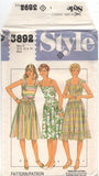Style 3892 Drop Waist Sundress with Optional Skirt Ruffle, Uncut, Factory Folded, Sewing Pattern Size 10-14