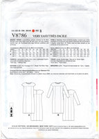 Vogue 8786 Loose Fitting Pullover Dress with Cap or Three Quarter Sleeves, Uncut, Factory Folded, Sewing Pattern Size 6-14