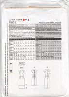 Vogue 8531 Straight or Tapered, Cap Sleeve Dress in Two Lengths, Cut, Complete, Sewing Pattern Size 6-12