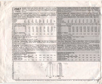 McCall's 2987 Sewing Pattern, Women's Bootleg Pants and Belt, Size 14-16-18, Cut, Complete