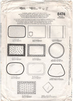 McCall's 8474 Sewing Pattern, Ten Placemats, Partially Cut, Complete