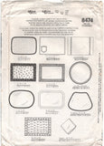 McCall's 8474 Sewing Pattern, Ten Placemats, Partially Cut, Complete