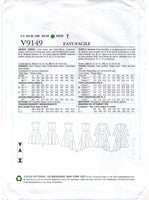 Vogue 9149 Fit and Flare Dress with Optional Shaped Hemline, Uncut, Factory Folded, Sewing Pattern Size 14-22