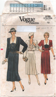 Vogue 9189 Blouson Dress in Two Lengths, Uncut, Factory Folded Sewing Pattern Size 12 or 14