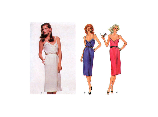 Vogue 7613 Fitted, Front Wrap Dress, Uncut, Factory Folded Sewing Pattern Size 10