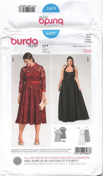Burda 6487 Evening Dress in Two Styles, Uncut, Factory Folded, Sewing Patterns Central Burda 6487 Evening Dress in Two Styles, Uncut, Factory Folded, Sewing Patterns Central
