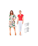 Burda 6443 Mock Wrap Top or Dress with Three Quarter Length or Short Sleeves, Uncut, Factory Folded, Sewing Pattern Multi Size 8-20