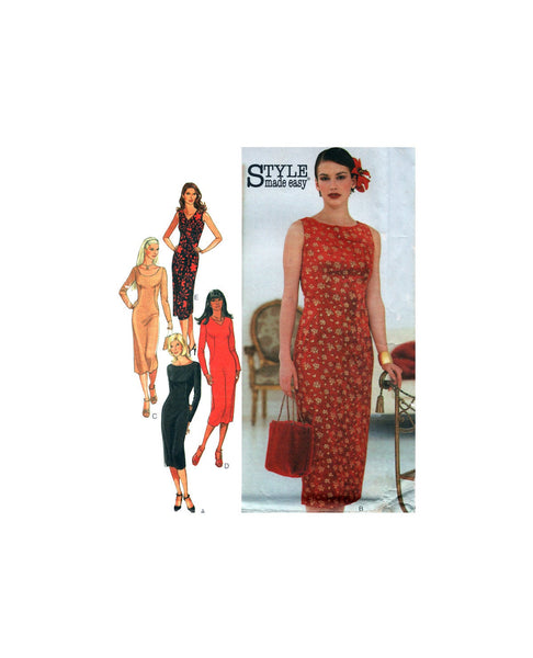Style 2966 Fitted Dress with Neckline and Sleeve Length Variations, Un Patterns Central Style 2966 Fitted Dress with Neckline and Sleeve Length Variations, Un Patterns Central