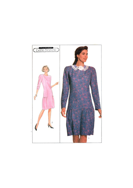 Simplicity 8849 Belle France Front Panel Dress with Shaped Drop Waist Skirt, Uncut, Factory Folded, Sewing Pattern Size 14