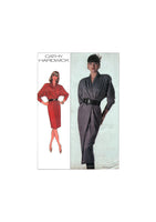Simplicity 8219 Cathy Hardwick Mock Wrap Dress in Two Lengths, Uncut, Factory Folded, Sewing Pattern Size 16