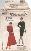 Simplicity 8282 Fitted Midriff Dress with Straight or Flared Skirt, Uncut, Factory Folded, Sewing Pattern Size 14-18