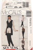 McCall's 7312 Unlined Vests, Shirt, Pants and Scarf, Uncut, Factory Folded, Sewing Pattern Size 10-14