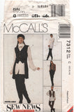 McCall's 7312 Unlined Vests, Shirt, Pants and Scarf, Uncut, Factory Folded, Sewing Pattern Size 10-14