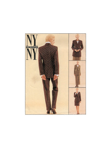 McCall's 9573 NYNY Collection Lined Jacket, Lined Skirt in Two Lengths and Pants, Uncut, Factory Folded, Sewing Pattern Size 14