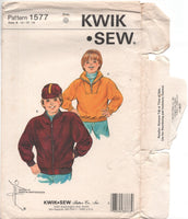 Kwik Sew 1577 Boy's Pullover or Zip Front Jacket, Uncut, Factory Folded Sewing Pattern Multi Size 8-14