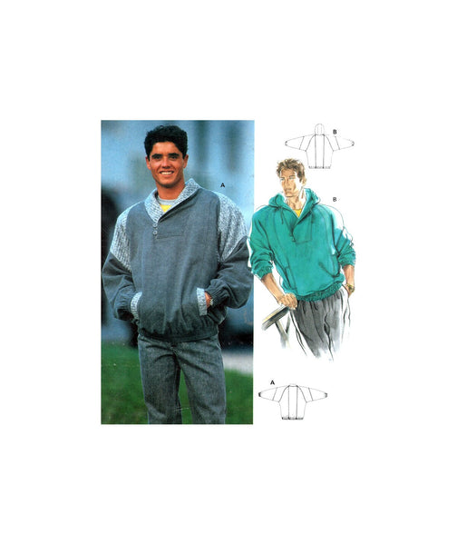 Burda 5618 Men's Panelled Sweatshirt with or without Hood, Uncut, Factory Folded Sewing Pattern Multi Size 36-44