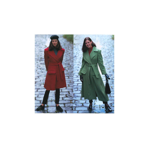 Lincraft 1007 Long or Short Winter Coat with Tie Belt, Uncut, Factory Folded, Sewing Pattern Multi Size 8-18