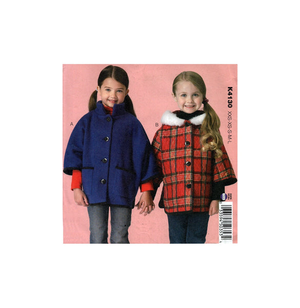 Kwik Sew 4130 Dolman Sleeve Jacket with Optional Hood and Trim Variations, Uncut, Factory Folded, Sewing Pattern Multi Size 3-10
