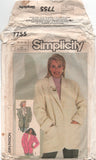 Simplicity 7755 Loose Fitting, Oversized, Lined Jackets, Uncut, Factory Folded, Sewing Pattern Size 16-20