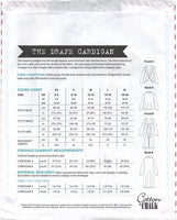Cotton and Chalk 12 Draped Cardigan in Two Lengths, Uncut, Factory Folded, Sewing Pattern Multi Size 4-18