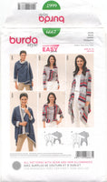 Burda 6667 Draped Jacket in Two Lengths, Uncut, Factory Folded, Sewing Pattern Multi Size 8-18