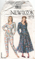 New Look 6578 Dolman Sleeve, Princess Seamed Jumpsuit or Fit and Flared Dress, Uncut, Factory Folded Sewing Pattern Size 8-20
