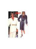 McCall's 9389 Linda Evans Dynasty Front Buttoned Dress with Bow, Uncut, Factory Folded, Sewing Pattern Size 12-16