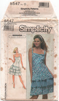 Simplicity 8547 Belle France Tiered, Ruffled Drop Waist Sundress, Uncut, Factory Folded, Sewing Pattern Size 12-16
