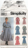 Simplicity 8729 Western Style Dress in Two Lengths, Uncut, Factory Folded, Sewing Pattern Size 8-14