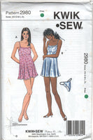 Kwik Sew 2980 Empire Waist Nightgowns and G-String Panties, Uncut, Factory Folded Sewing Pattern Multi Size 31.5-45