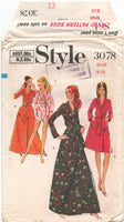 Style 3078 Dressing Gown In Three Lengths, Uncut, Factory Folded Sewing Pattern Size 8-10