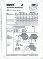 Burda 8042 Hoodie in Cropped or Regular Length, Uncut, Factory Folded, Sewing Pattern Multi Size 6-18