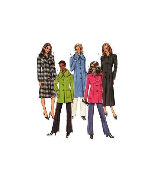 Butterick 4665 Lined A-Line Jacket or Coat in Three Lengths, Uncut, Factory Folded, Sewing Pattern Size 8-14