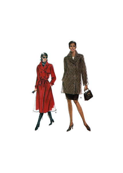Vogue 9321 A-Line, Double Breasted Coat in Two Lengths, Uncut, Factory Folded, Sewing Pattern Size 18-22