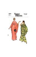 70s Batwing Sleeve Wrap Caftan, Bust 32.5" (83 cm), 34" (87 cm), 36" (92 cm) or 38" (97 cm), Vogue 8551 Sewing Pattern Reproduction