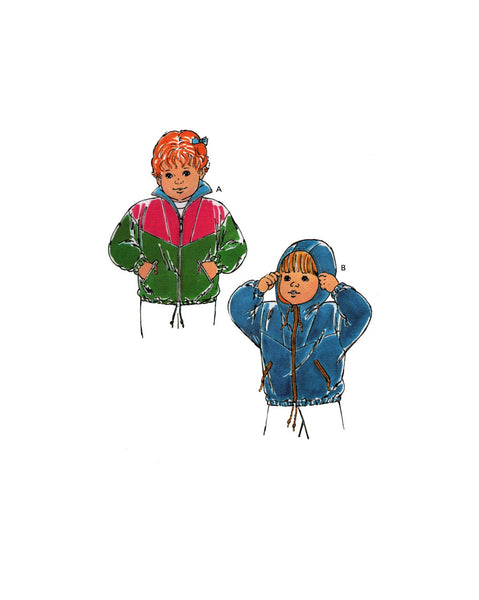 Kwik Sew 2058 Toddlers' Loose Fitting Jackets with Optional Hood, Uncut, Factory Folded Sewing Pattern Multi Size T1-T4