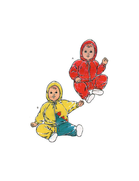 Kwik Sew 2097 Baby's Drawstring Hooded Jacket and Pants, Uncut, Factory Folded Sewing Pattern Multi Size S-XL