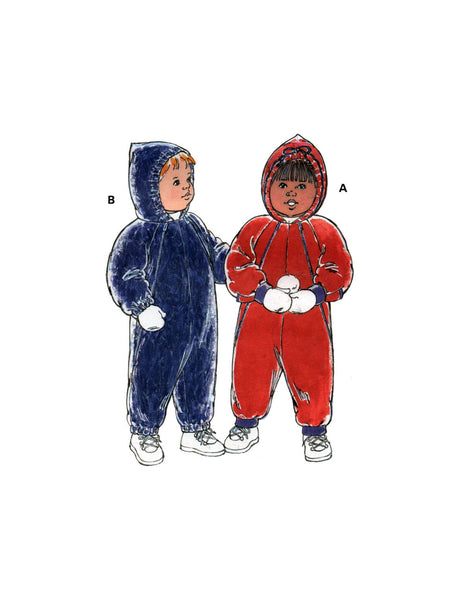 Kwik Sew 2381 Toddlers' Hooded Snowsuit and Windsuit with Raglan Sleeves, Uncut, Factory Folded, Sewing Pattern Multi Size T1-T4
