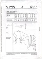 Burda 6667 Draped Jacket in Two Lengths, Uncut, Factory Folded, Sewing Pattern Multi Size 8-18