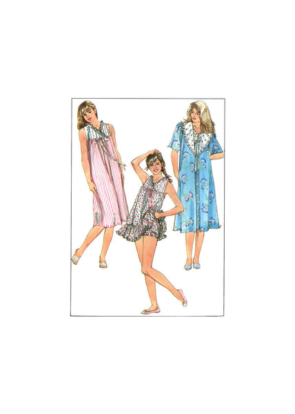 Simplicity 8092 Women's Sleepwear: Robe, Nightgown and Baby Dolls, Part Cut, Complete Sewing Pattern Multi Size 6-20