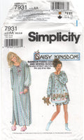 Simplicity 7931 Daisy Kingdom Nightgown and Pajamas, Uncut, Factory Folded Sewing Pattern Multi Size 6-16
