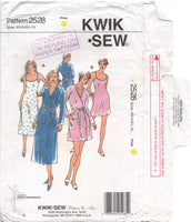 Kwik Sew 2528 Women's Sleepwear: Nightgown and Robe, Part Cut, Complete Sewing Pattern Multi Size 31.5-45