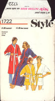 Style 1722 Robe in Two Lengths, Sewing Pattern Size 34-36 (cut complete) or 42-44 (uc/ff)